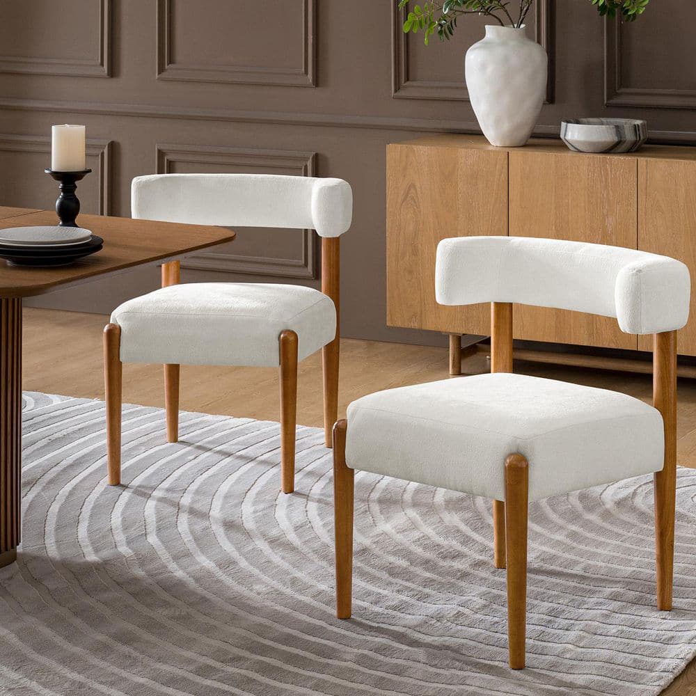 JAYDEN CREATION Kasimir Ivory Polyester Modern Chenille Dining