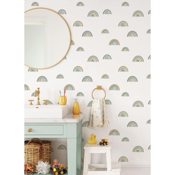Pink Joss Rainbow Matte Paper Non-Pasted Wallpaper Roll