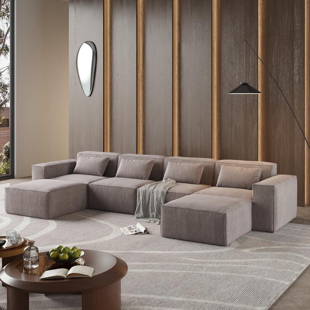 110 in. Square Arm 6-piece Modular U Shaped Luxury Chenille Free Combination Sectional Sofa with Foam-Filled in. Blue price history on PriceWatchPro