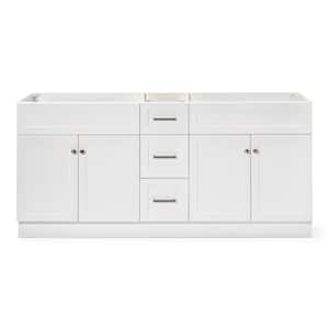 Hamlet 72 in. W x 21.5 in. D x 34.5 in. H Double Freestanding Bath Vanity Cabinet without Top in White