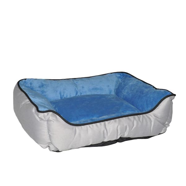 K&H Pet Products Lounge Sleeper Small Gray/Blue Self-Warming Dog Bed