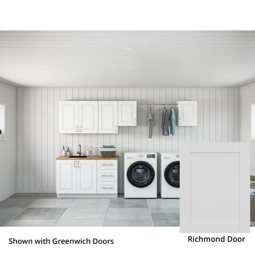 Richmond Verona White Plywood Shaker Stock Ready to Assemble Kitchen-Laundry Cabinet Kit 24 in. W. x 84 in. x 128 in. price history on PriceWatchPro