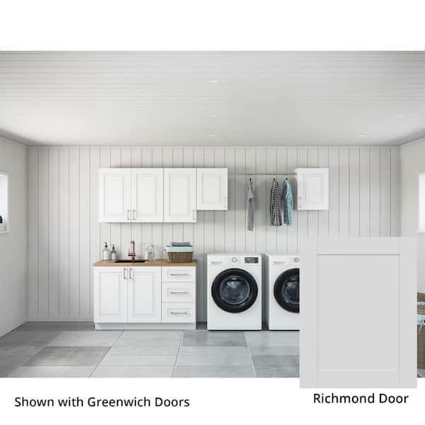 MILL'S PRIDE Richmond Verona White Plywood Shaker Stock Ready to Assemble Kitchen-Laundry Cabinet Kit 24 in. W. x 84 in. x 128 in.