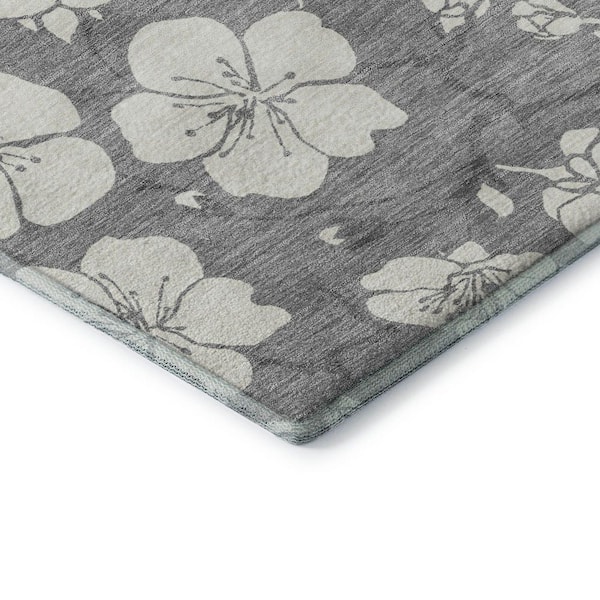 Mayfield Premium Machine Washable Abstract AMF1032 Gray 5 ft. x 7 ft. 6 in. Area Rug