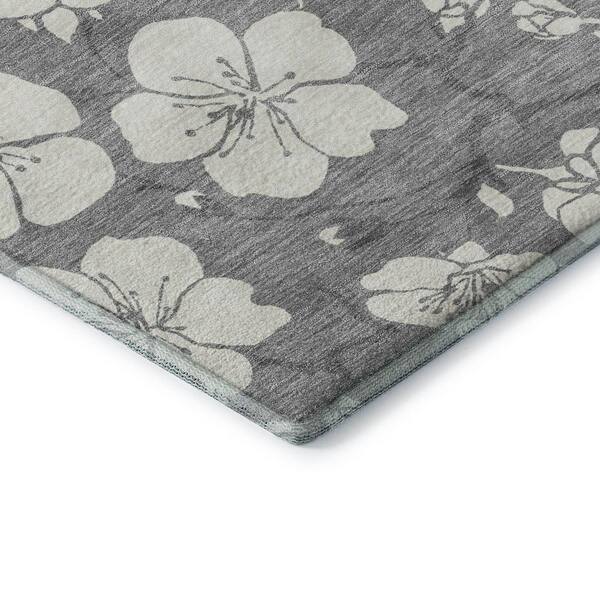 Mayfield Premium Machine Washable Abstract AMF1032 Gray 9 ft. x 12 ft. Area Rug