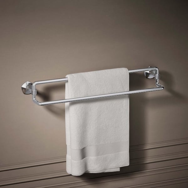 Occasion 24 in. Wall Mounted Double Towel Bar in Polished Chrome