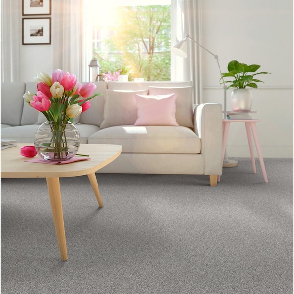 Coastal Charm II Color River Slate Blue 56 oz. Nylon Texture Installed Carpet