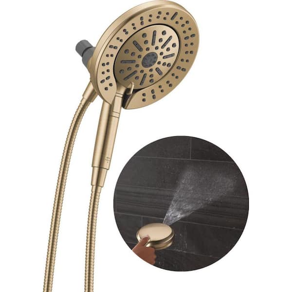 In2ition w/ Cleaning Spray Gold 6-Spray Dual Wall Mount Fixed and Handheld Shower Head 1.75 GPM in Champagne Bronze