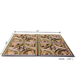 Tiny Tulips Antique Copper 2 ft. x 2 ft. PVC Glue Up Faux Tin Ceiling Tile (40 sq. ft./case)