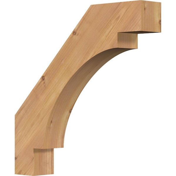Ekena Millwork 3 1/2"W x 20"D x 20"H Merced Smooth Knee Brace, Western Red Cedar