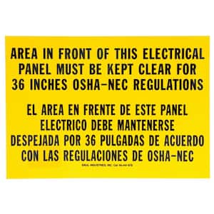 Safety Sign, Bilingual, OSHA Regulation, Adhesive (5-Pack)