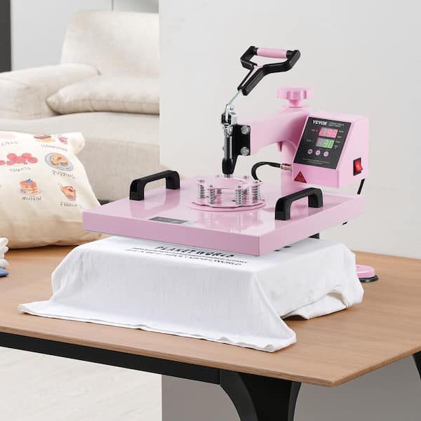 Heat Press Machine, 15 x 15 in. 5 in 1 Heat Transfer Machine with 30 oz. Tumbler Press, T-Shirt Pressing Machine,Pink