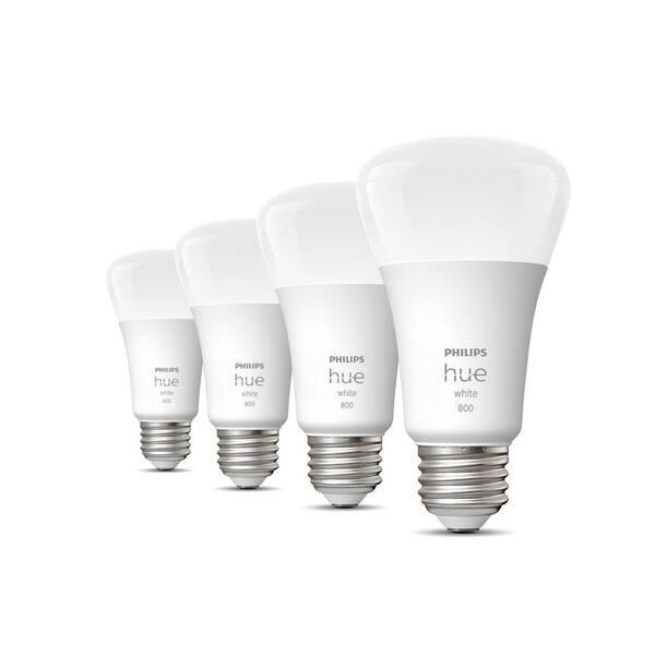 Philips 60-Watt Equivalent Soft White A19 LED Smart Light Bulb 2700K (4-Pack) 476977 - The Home Depot