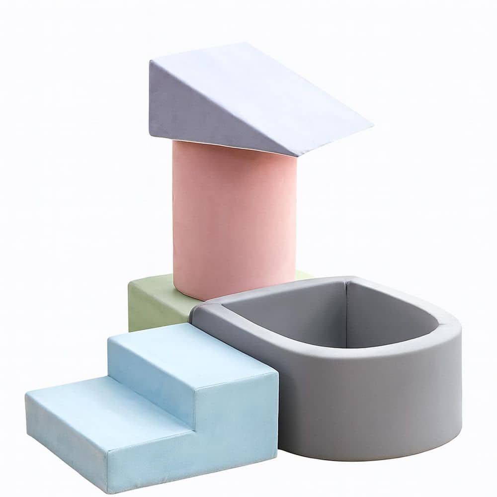 5-Piece Colorful Indoor Residential Freestanding Foam Climbing Blocks Set with Ball Pit for Toddlers price history on PriceWatchPro
