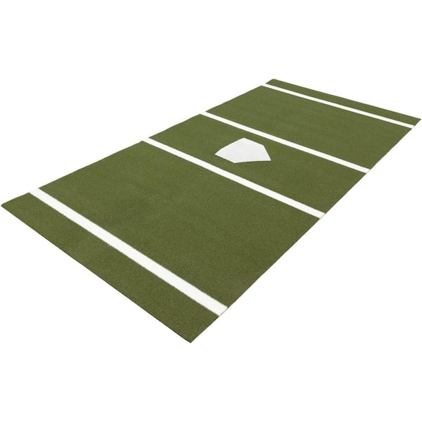 DuraPlay 6 ft. x 12 ft. Home Plate Mat in Green for Baseball