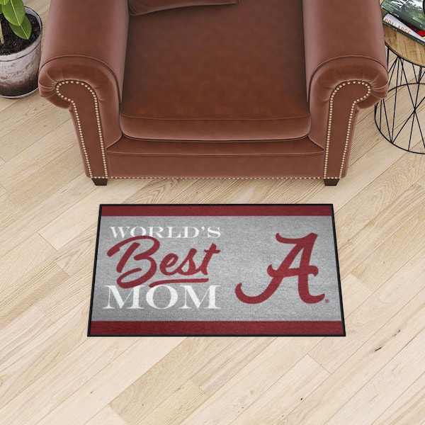 Alabama Crimson Tide Red World's Best Mom 19 in. x 30 in. Starter Mat Accent Rug