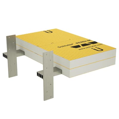 46 in. x 10.25 in. x 4 in. Wall Floating Bench Shower Kit Orange Waterproof Board and Industrial Free Hanging Bracket