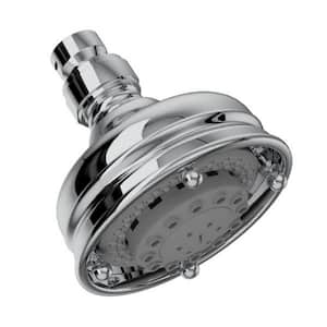 3-Spray Patterns 4.09 in. Wall Mount Fixed Shower Head in Polished Chrome