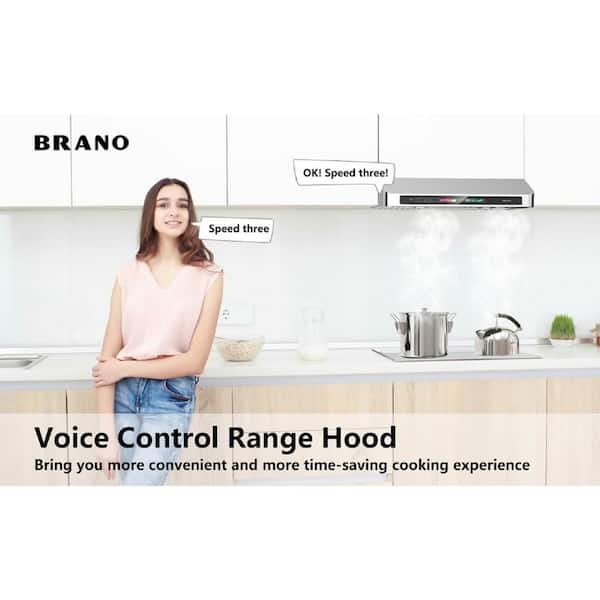 30 in. Ducted Under Cabinet Range Hood in Stainless Steel with with Voice/Gesture/Touch Control