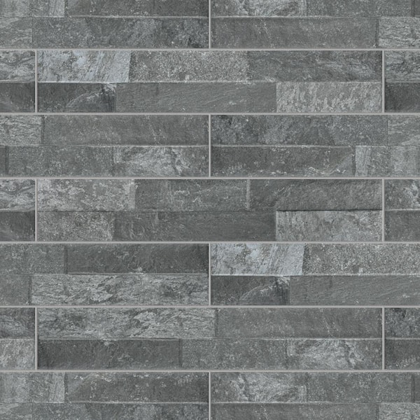 Ordino Black 3-1/4 in. x 8-3/4 in. Porcelain Wall Take Home Tile Sample