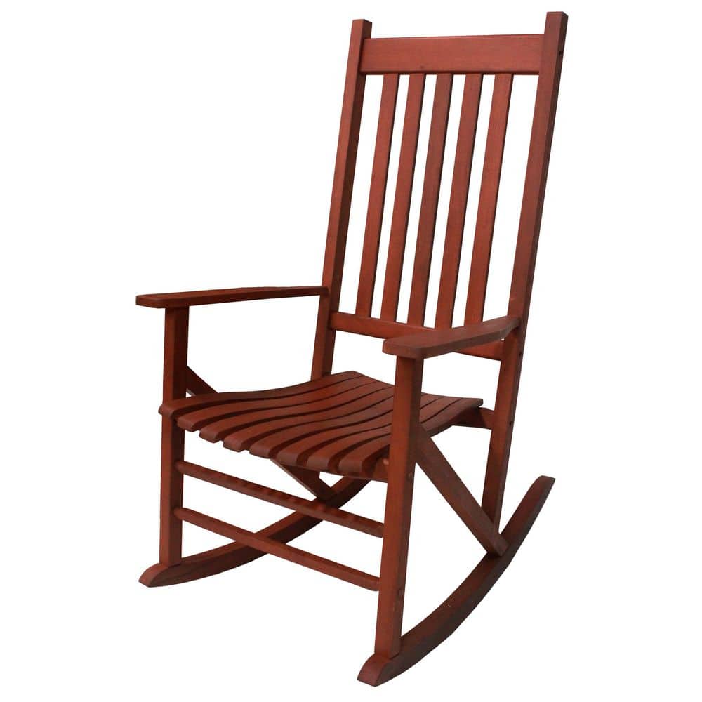 Heartland Brown Wooden Outdoor Rocking Chair with Arms