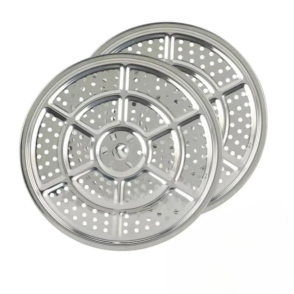 2-Pack Stainless Steel Canner Rack with Tiered Design-Compatible with Pressure Canners in Silver