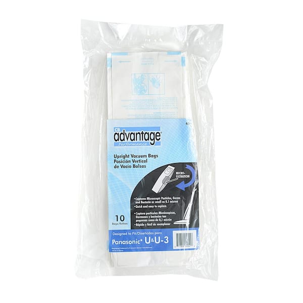 Panasonic Type U U-3 and U-6 Upright Vacuum Cleaner Bags By DVC  Made in USA 