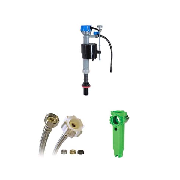 PerforMAX Universal High Performance Fill Valve, 20 in. Braided Stainless Steel Connector and Toilet Tool Set (3-Piece)