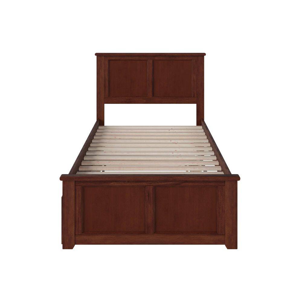 Madison White Solid Wood Frame Queen Platform Bed with Matching Footboard and Twin XL Trundle - thumbnail 10