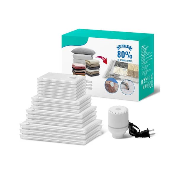 Vacuum Storage Bags, 15 Pack Space Saver Seal Bag(3 Jumbo/3 Large/3 Medium/3 Small/3 Roll), with Electric Pump