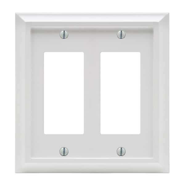 AMERELLE Deerfield 2 Gang Rocker Composite Wall Plate - White