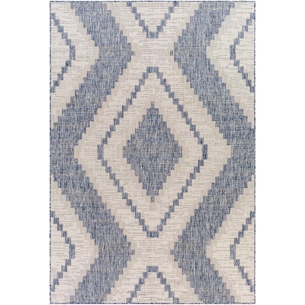 Karem Blue 8 ft. x 10 ft. Rustic Indoor/Outdoor Area Rug