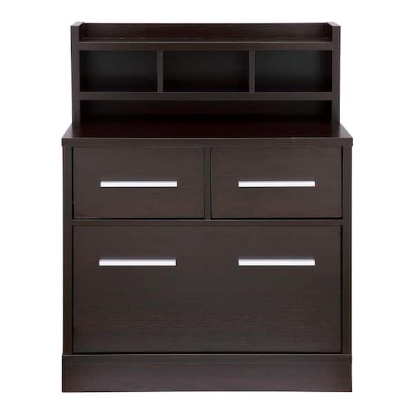 Furniture Of America Tabago Cappuccino, Tall File Cabinet With Shelves