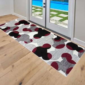 Mickey Mouse White/Red 3 ft. x 8 ft. Bravo Toss Geometric Indoor Area Runner Rug