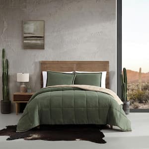 Legendary Green Microsuede Full/Queen Comforter-Sham Set