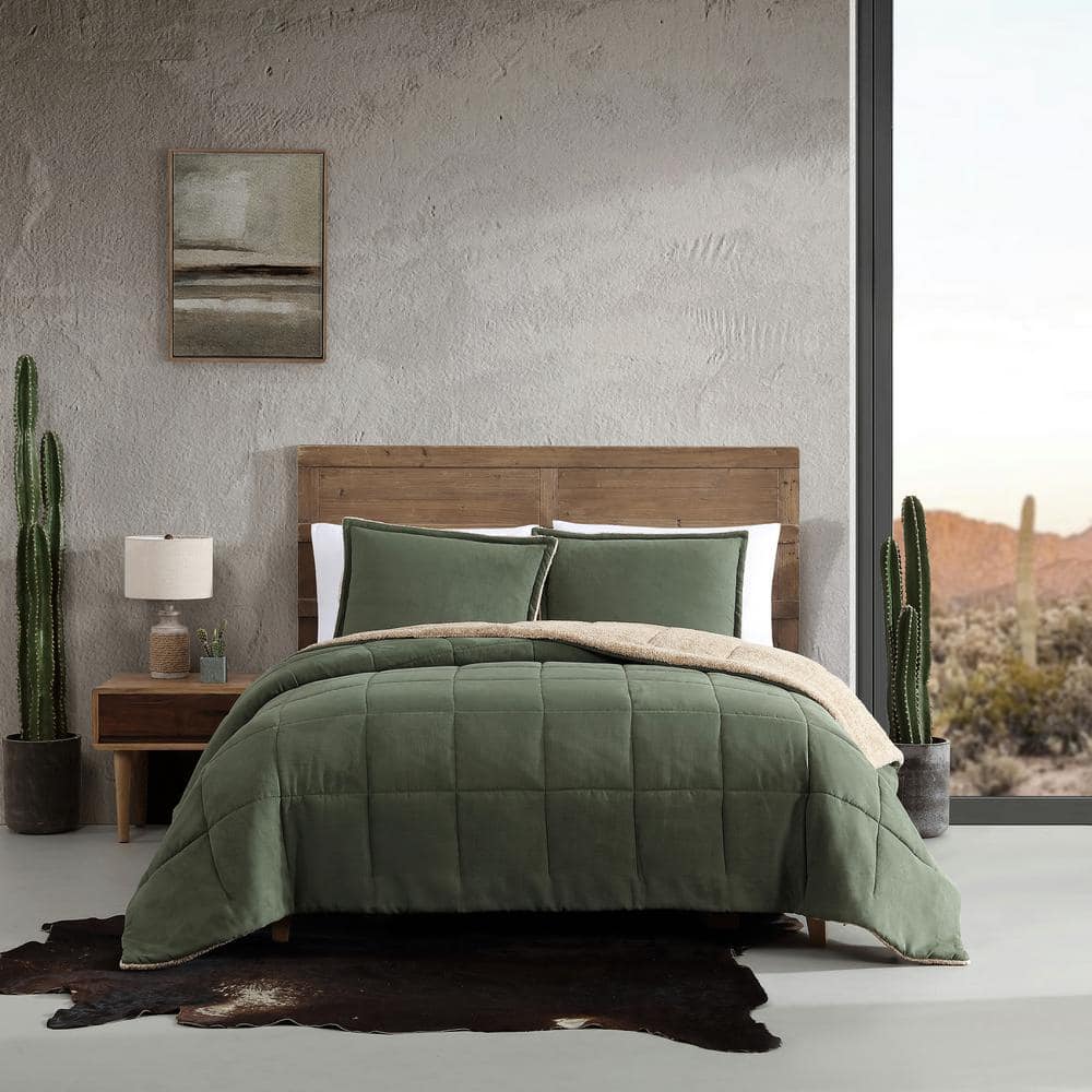 Wrangler Legendary Green Microsuede King Comforter-Sham Set