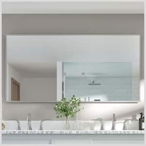 Sax 60 in. W x 30 in. H Framed Rectangular Bathroom Vanity Mirror in Brushed Chrome