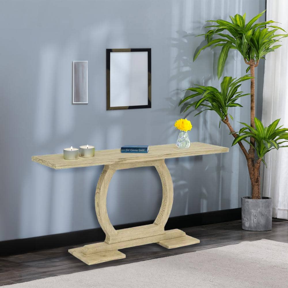 Boraam Zen 47 in. Rectangle Pine Wood Console Table - Barnwood Sandblast