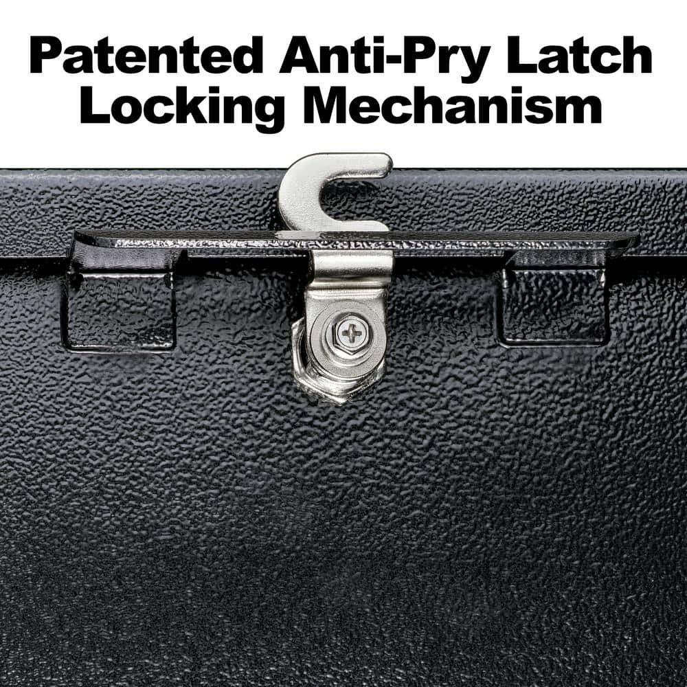 Black Steel Locking Post-Mount Security Mailbox