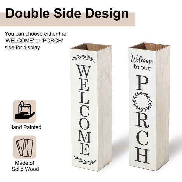 4 Foot Double Sided Wooden Porch Sign on sale