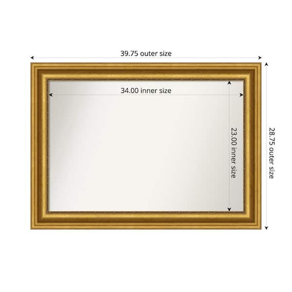 Amanti Art Parlor Gold 39.75 in. x 28.75 in. Custom Non-Beveled Recycled Polystyrene Framed Bathroom Vanity Wall Mirror