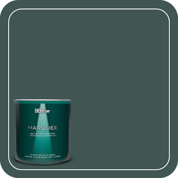 BEHR MARQUEE 1 qt. Home Decorators Collection #HDC-CL-21A Dark Everglade Semi-Gloss Enamel Interior Paint & Primer