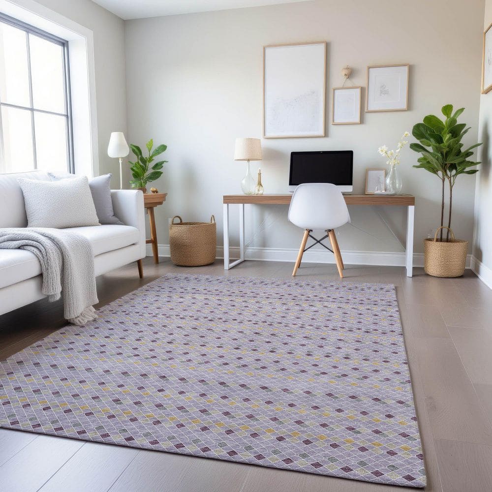 Mayfield Premium Machine Washable Abstract AMF1408 Lavender 10 ft. x 14 ft. Area Rug price history on PriceWatchPro