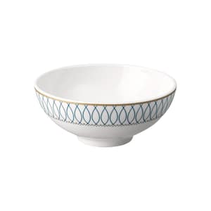 Modern Deco 10.5 oz. White Porcelain Small Bowl