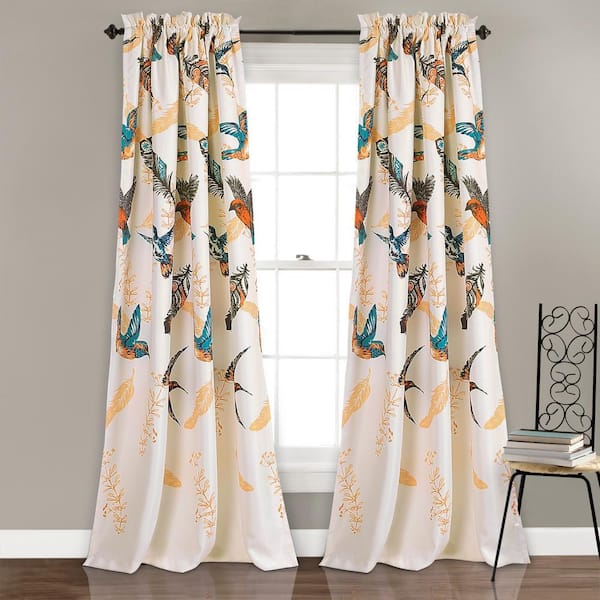 Lush Decor Multi Solid Rod Pocket Room Darkening Curtain - 52 in. W x 84 in. L (Set of 2)