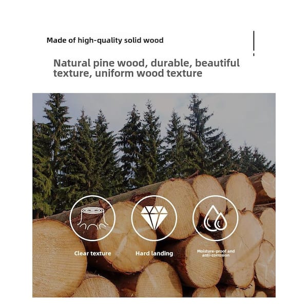 64.1 in. H x 23.6 in. W x 11 in. D Natural Solid Wood Freestanding Coat Rack with Natural Wood Grain