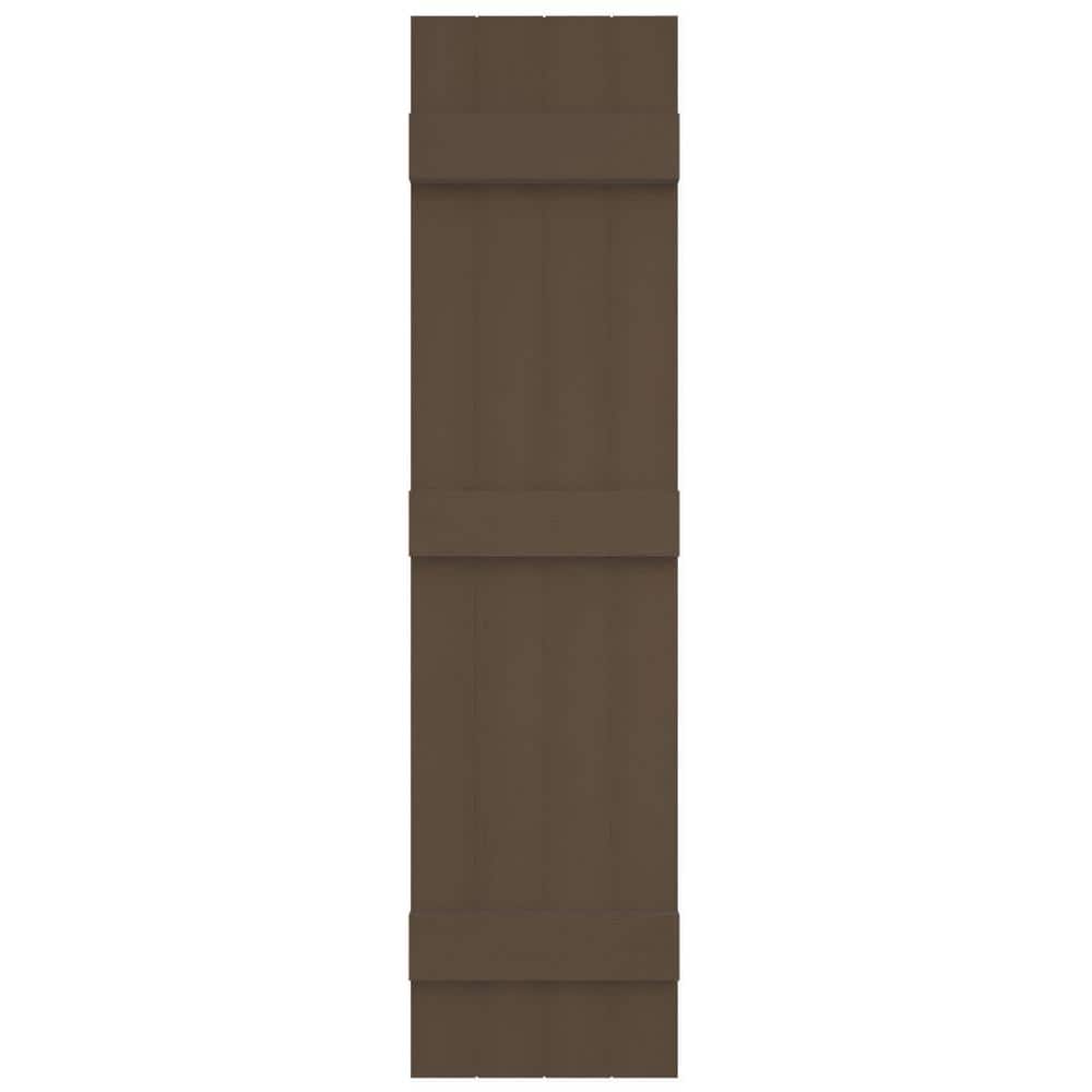 French Roast Vinyl Board and Batten Decorative Shutters, 14" x 63"