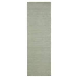 Allaire Silver 2 ft. x 8 ft. Heathered Solid Hand-Crafted 100% Wool Indoor Runner Area Rug