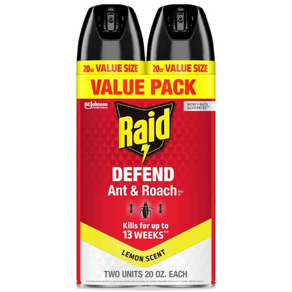 Defend Ant and Roach Insect Killer, Indoor Insecticide, Residual Killing Power, Lemon Scent, 20 oz. (2-Pack)