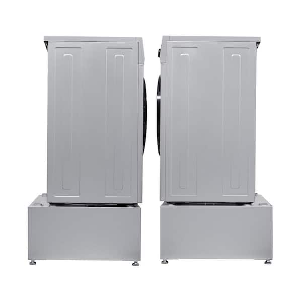 1.62 cu. ft. 110-Volt Condensing Sani Combo Washer Dryer Combo 0 Clearance in Silver with Pedestal